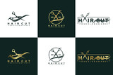 collection of hair cut logo design vector with creative concept for women beauty salon