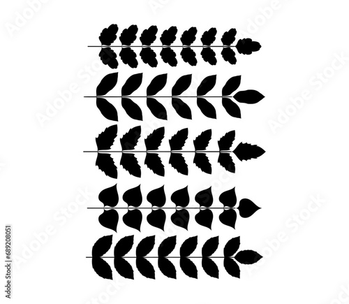 Hand-drawn laurel branch. Leaves victory line. Champion winner branch logo.