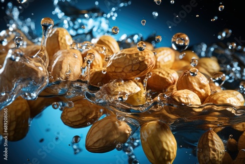 product shoot of the groundnut in the splash water photo