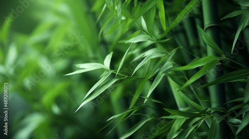 image of a green bamboo with blur background