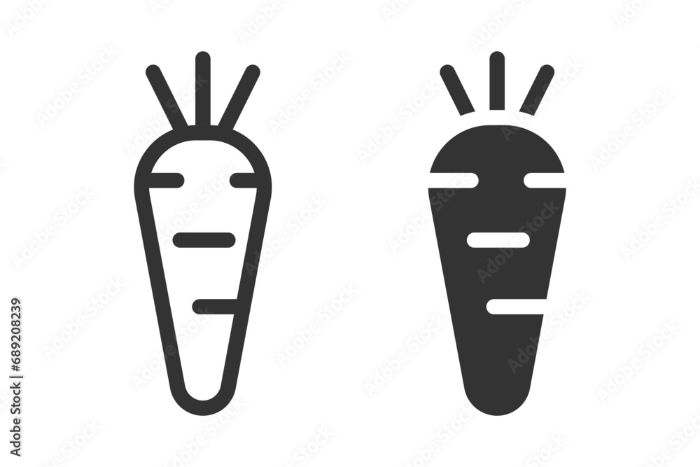 Carrot icon isolated on a white background. Vector illustration Carrot icon isolated on a white background. Vector illustration