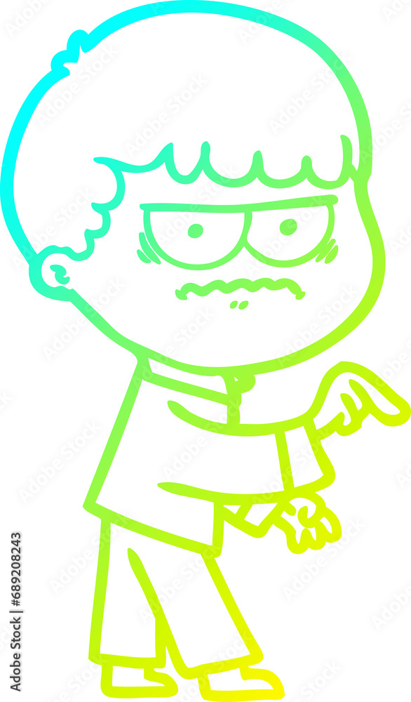Fototapeta premium cold gradient line drawing of a cartoon illustration