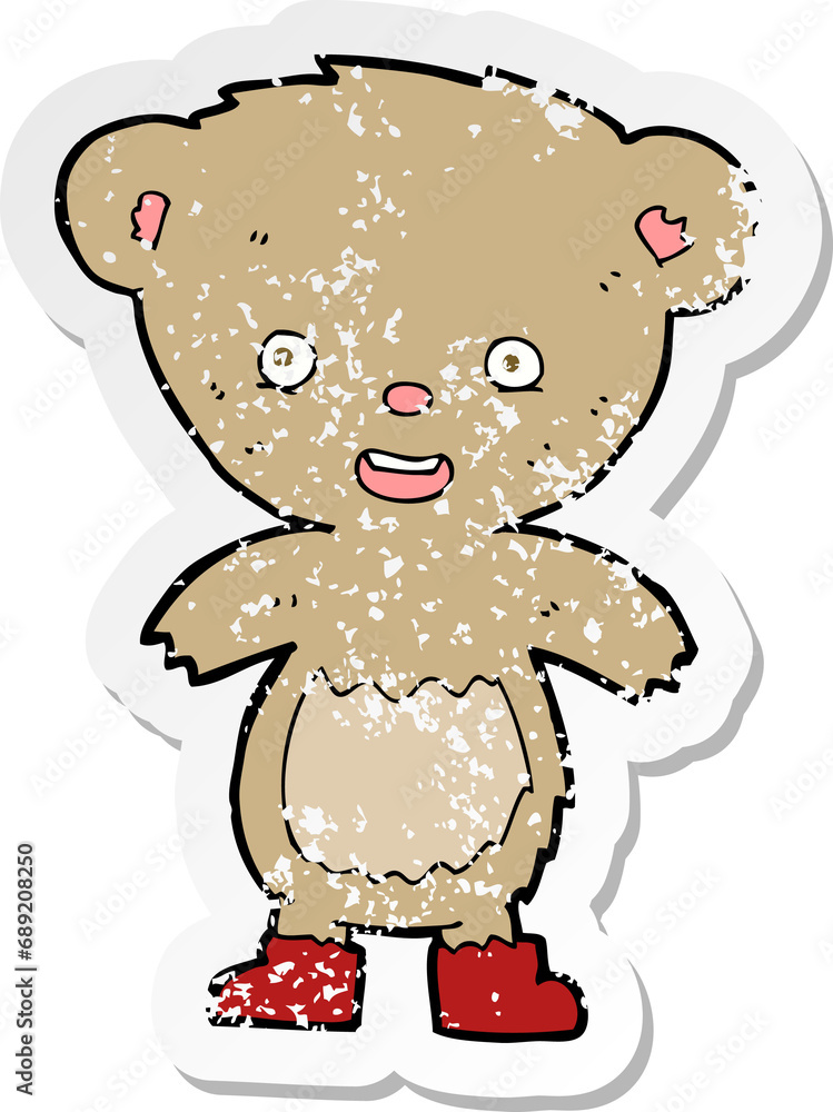 retro distressed sticker of a cartoon teddy bear retro distressed sticker of a cartoon teddy bear