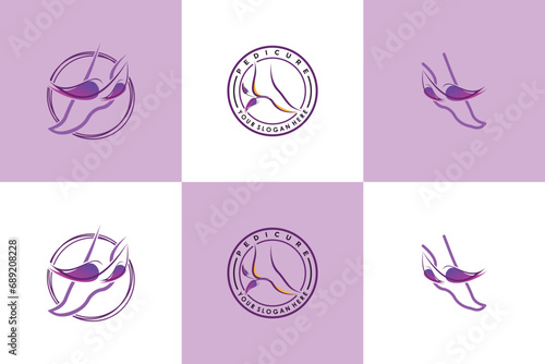 collection of menicure pedicure logo with foot illustrasi logo design