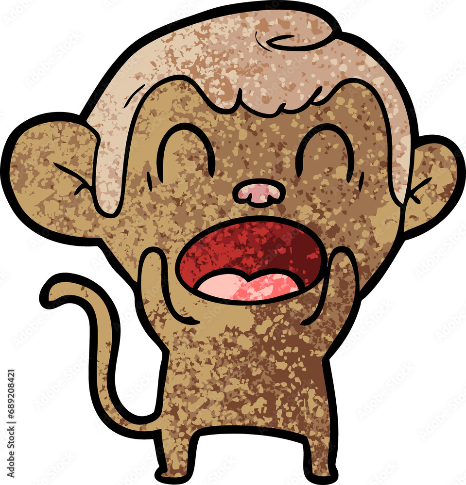 Obraz premium shouting cartoon monkey