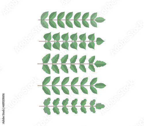 Hand-drawn laurel branch. Leaves victory line. Champion winner branch logo.