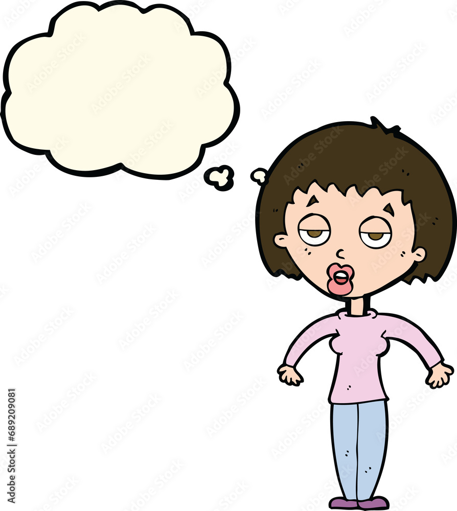 cartoon woman shrugging shoulders with thought bubble cartoon woman shrugging shoulders with thought bubble