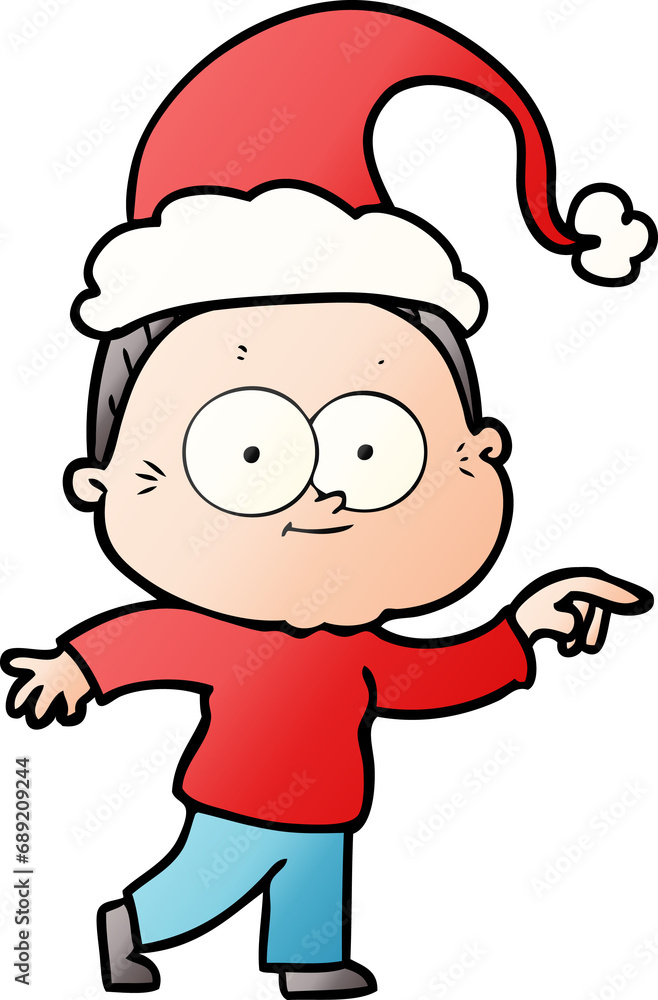 hand drawn gradient cartoon of a happy old woman wearing santa hat hand drawn gradient cartoon of a happy old woman wearing santa hat