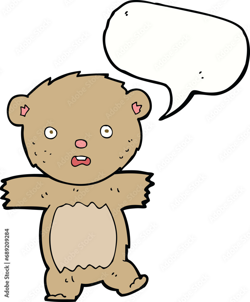 cartoon shocked teddy bear with speech bubble cartoon shocked teddy bear with speech bubble