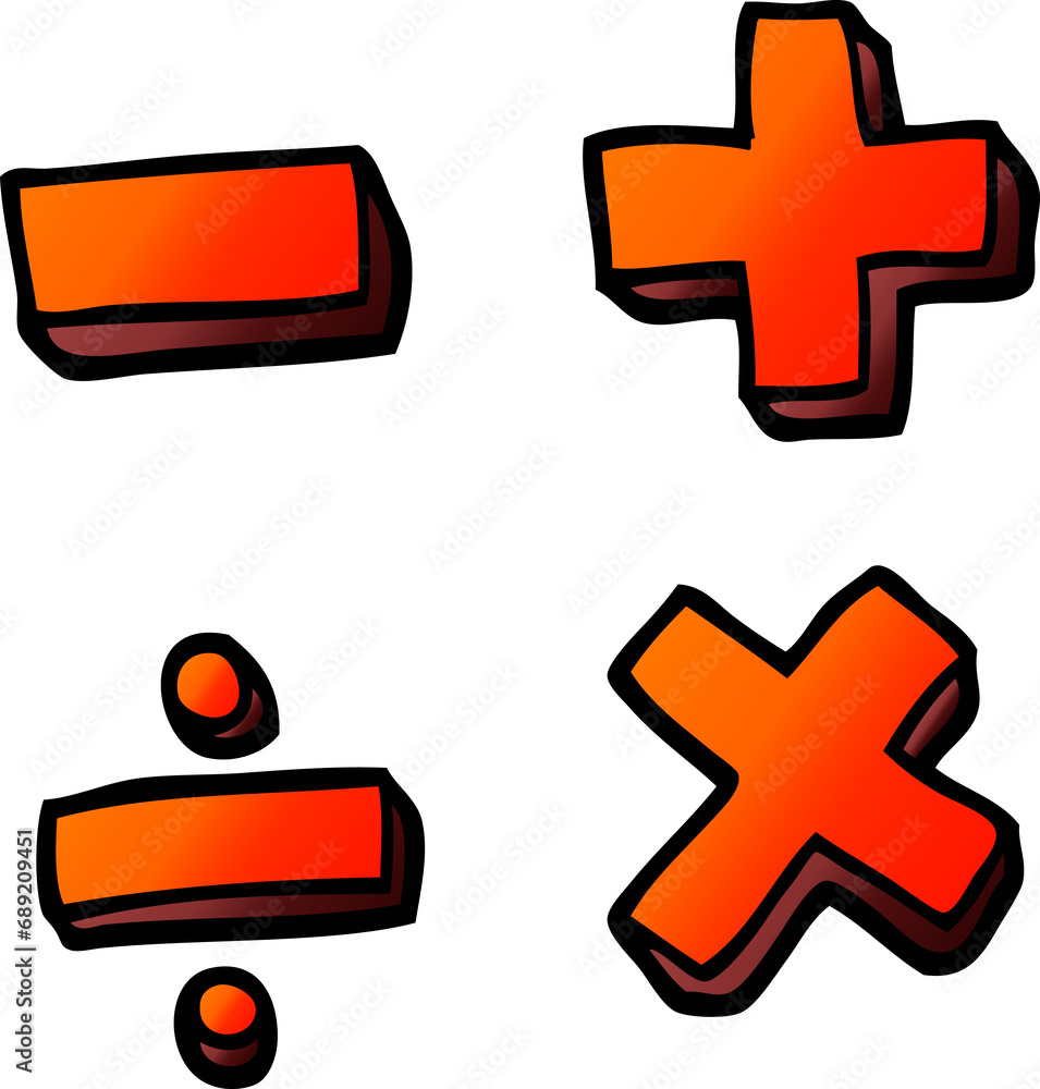Obraz premium vector gradient illustration cartoon math symbols