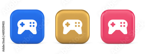 Gamepad controller virtual gaming connect button joystick joypad web app 3d realistic icon