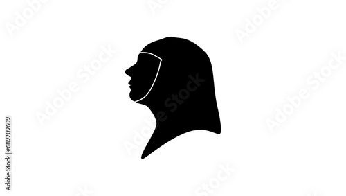 Catherine of Siena, black isolated silhouette