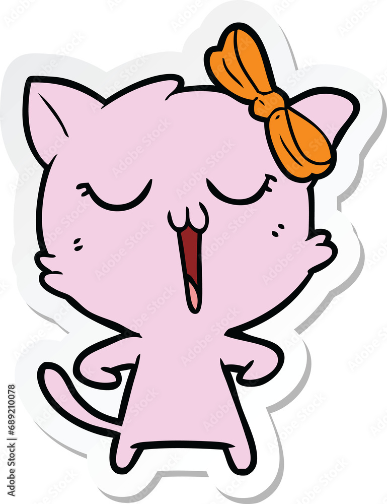 sticker of a cartoon cat sticker of a cartoon cat