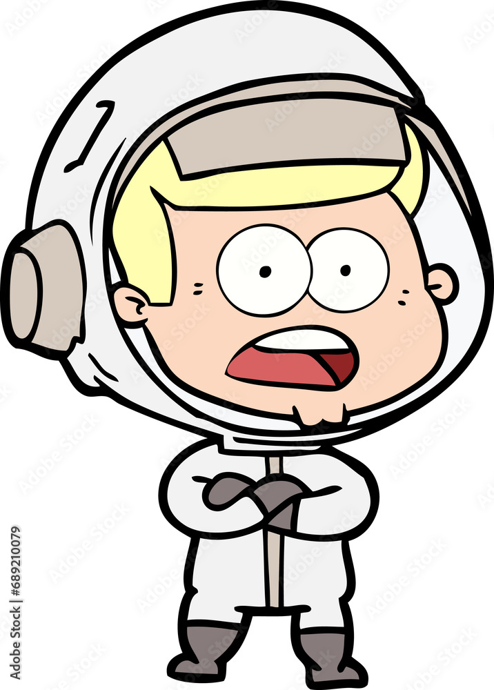 cartoon surprised astronaut