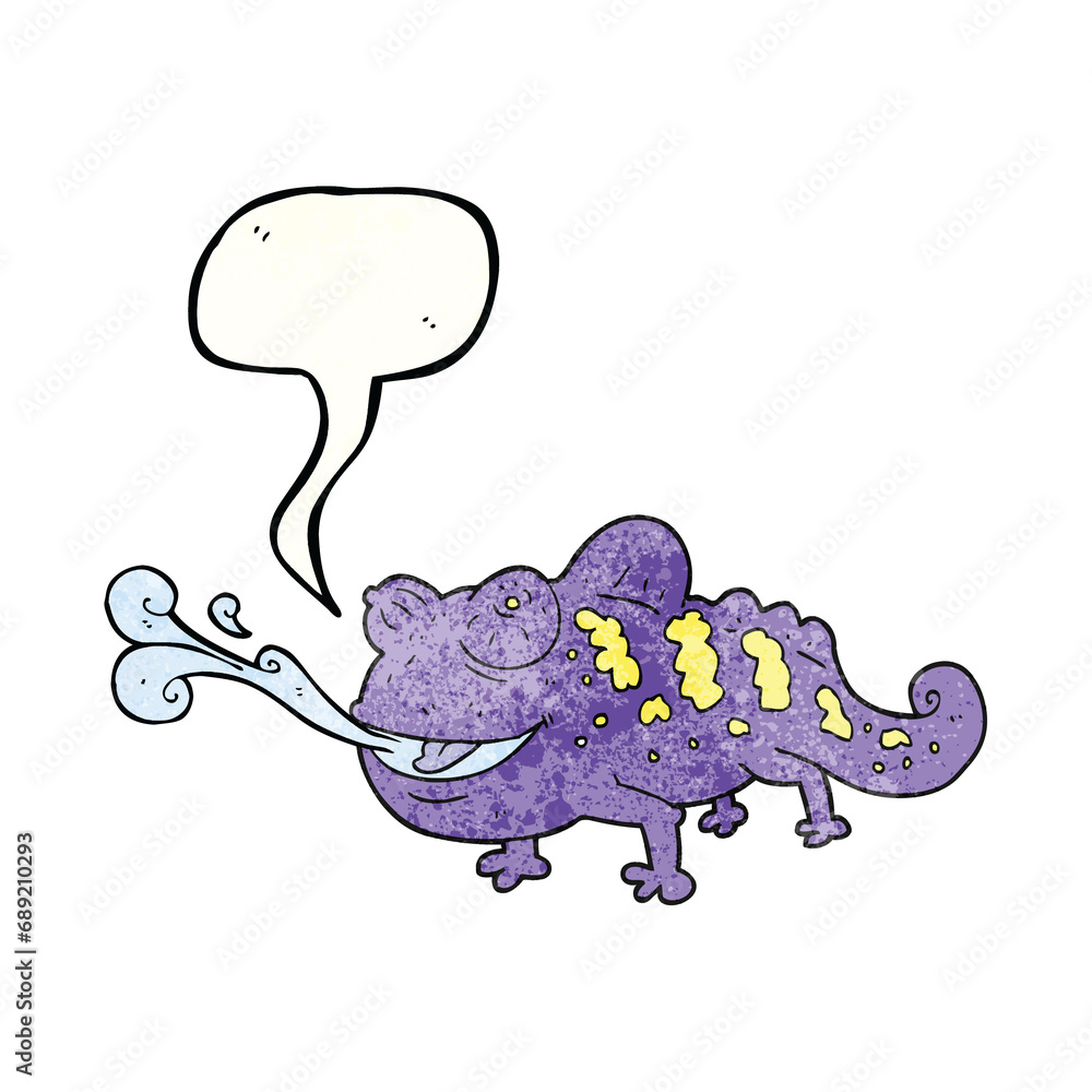 freehand speech bubble textured cartoon chameleon freehand speech bubble textured cartoon chameleon