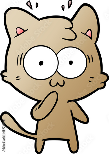 cartoon surprised cat © lineartestpilot