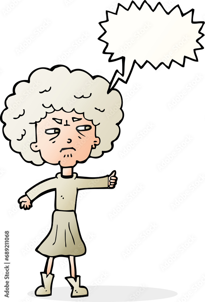 cartoon annoyed old woman with speech bubble cartoon annoyed old woman with speech bubble