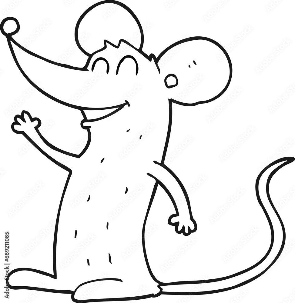 freehand drawn black and white cartoon mouse freehand drawn black and white cartoon mouse