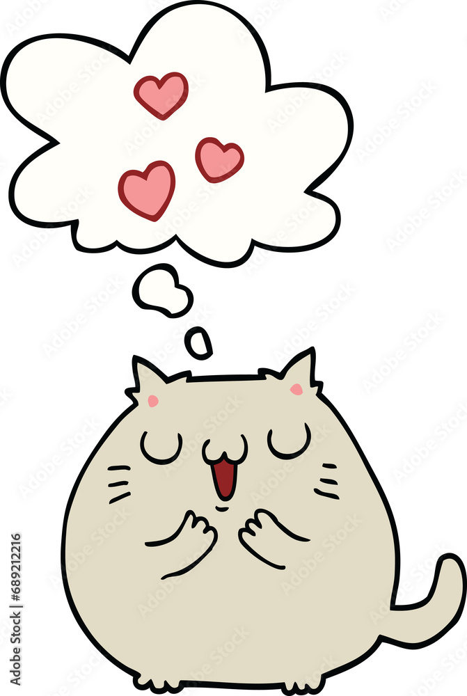 cute cartoon cat in love with thought bubble cute cartoon cat in love with thought bubble