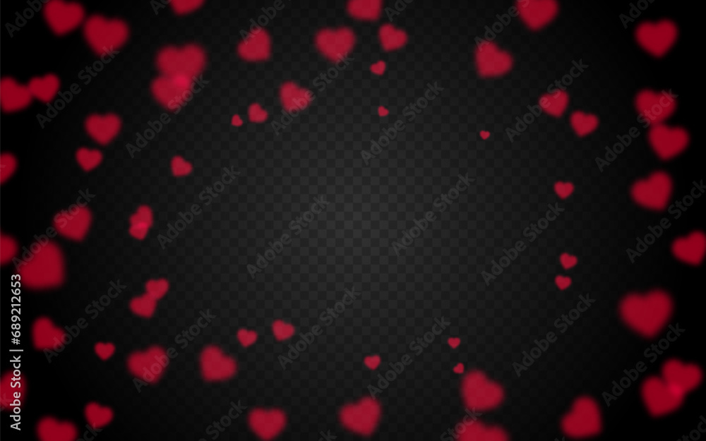 Red heart shape bokeh frame for text on transparent background. Template for Valentine Day celebrate poster, greeting card, web site banner. Love defocused blurred symbols Red heart shape bokeh frame for text on transparent background. Template for Valentine Day celebrate poster, greeting card, web site banner. Love defocused blurred symbols