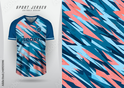 Background, sublimation style, outdoor sports, jersey, football, futsal, running, racing, exercise, pattern, grunge, cut, blue, pink.