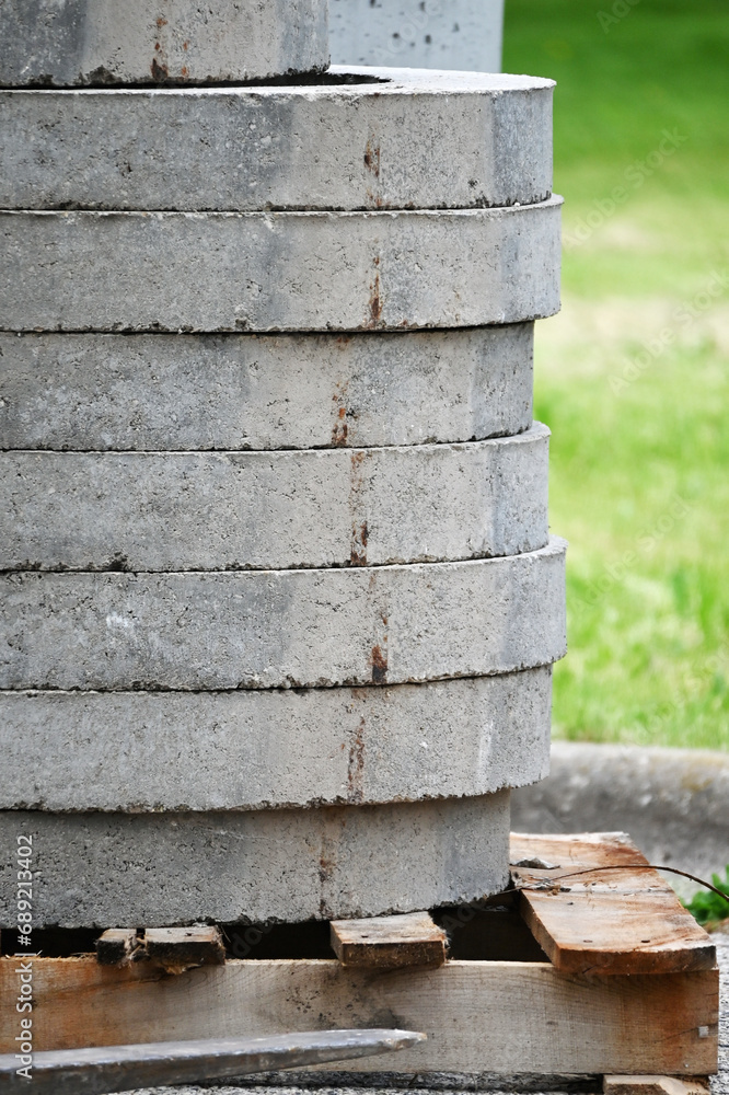 Naklejka premium Stack of Concrete Rings