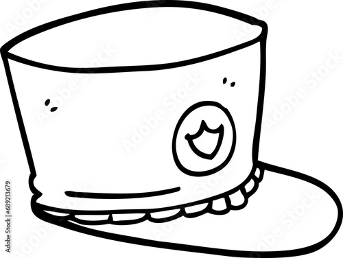 line drawing cartoon official hat