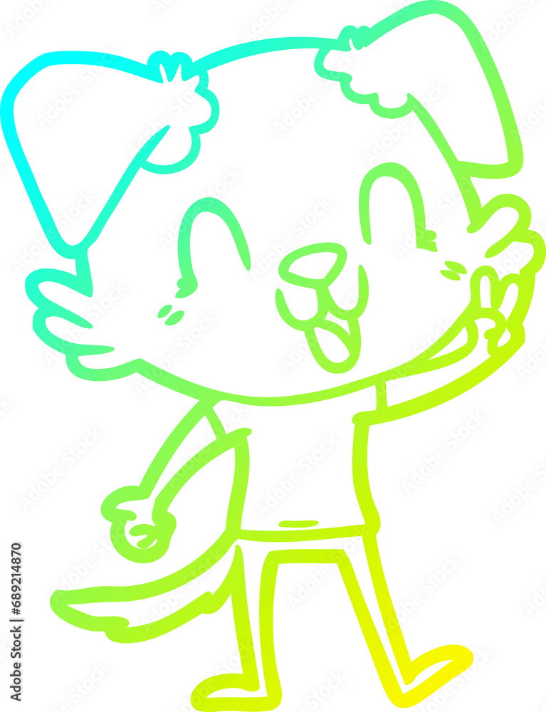 cold gradient line drawing of a laughing cartoon dog cold gradient line drawing of a laughing cartoon dog