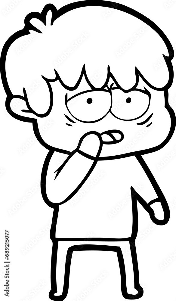 cartoon exhausted boy cartoon exhausted boy