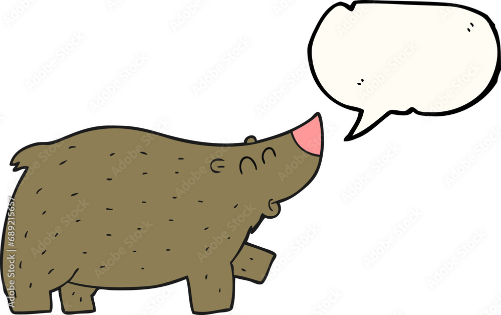 freehand drawn speech bubble cartoon bear freehand drawn speech bubble cartoon bear
