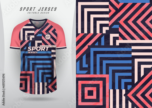 Background, sublimation style, outdoor sports, jersey, football, futsal, running, racing, exercise, pattern, art, pink, cream, blue.