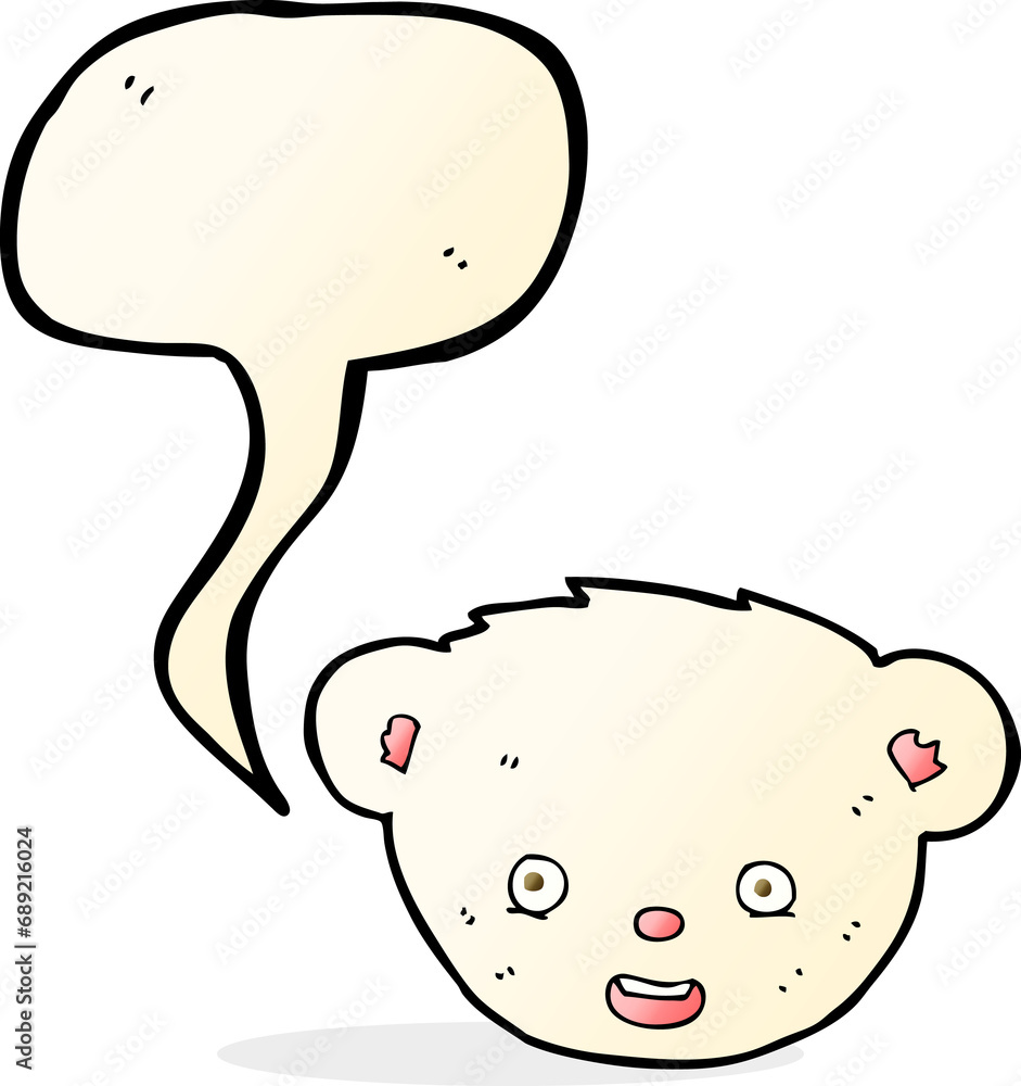 cartoon polar bear face with speech bubble cartoon polar bear face with speech bubble
