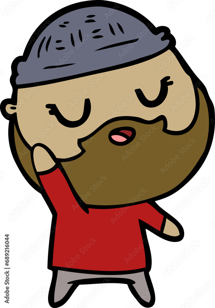 cute cartoon man with beard