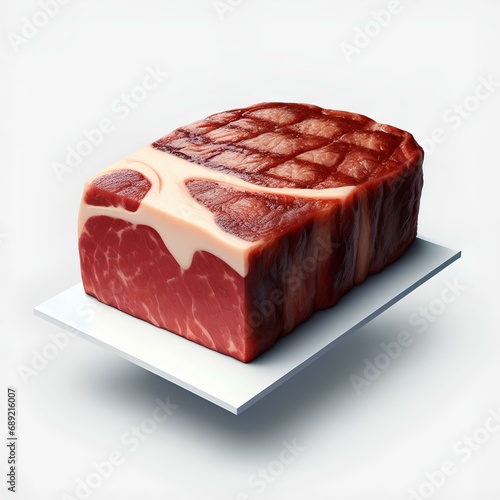 illustration objects that include the whole body Beef tenderloin. Style. Realistic photo on white background.