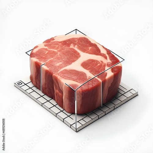 illustration objects that include the whole body Beef tenderloin. Style. Realistic photo on white background.