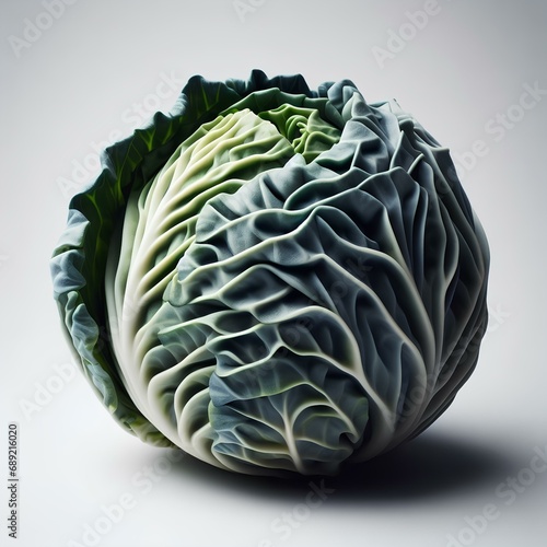 llustration object with whole body, cabbage, photo realistic style on a white cut background.