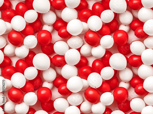 White  Red Balloon Seamless Pattern  Poland Colors Tile  Belarus Balloons Texture Background Banner