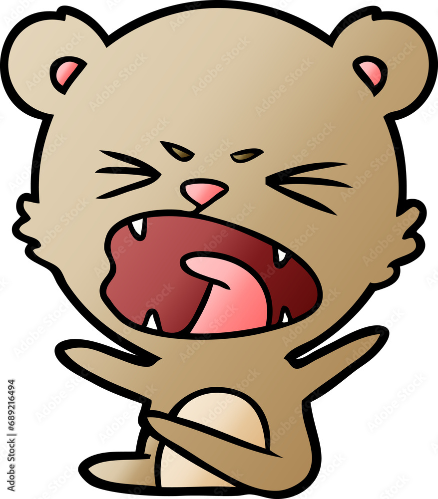 Obraz premium angry cartoon bear