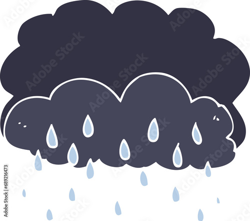 flat color illustration of thundercloud