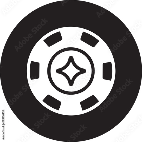 poker chip glyph icon