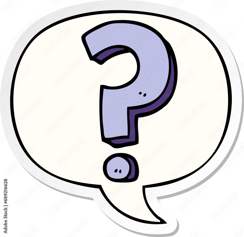 cartoon question mark with speech bubble sticker cartoon question mark with speech bubble sticker