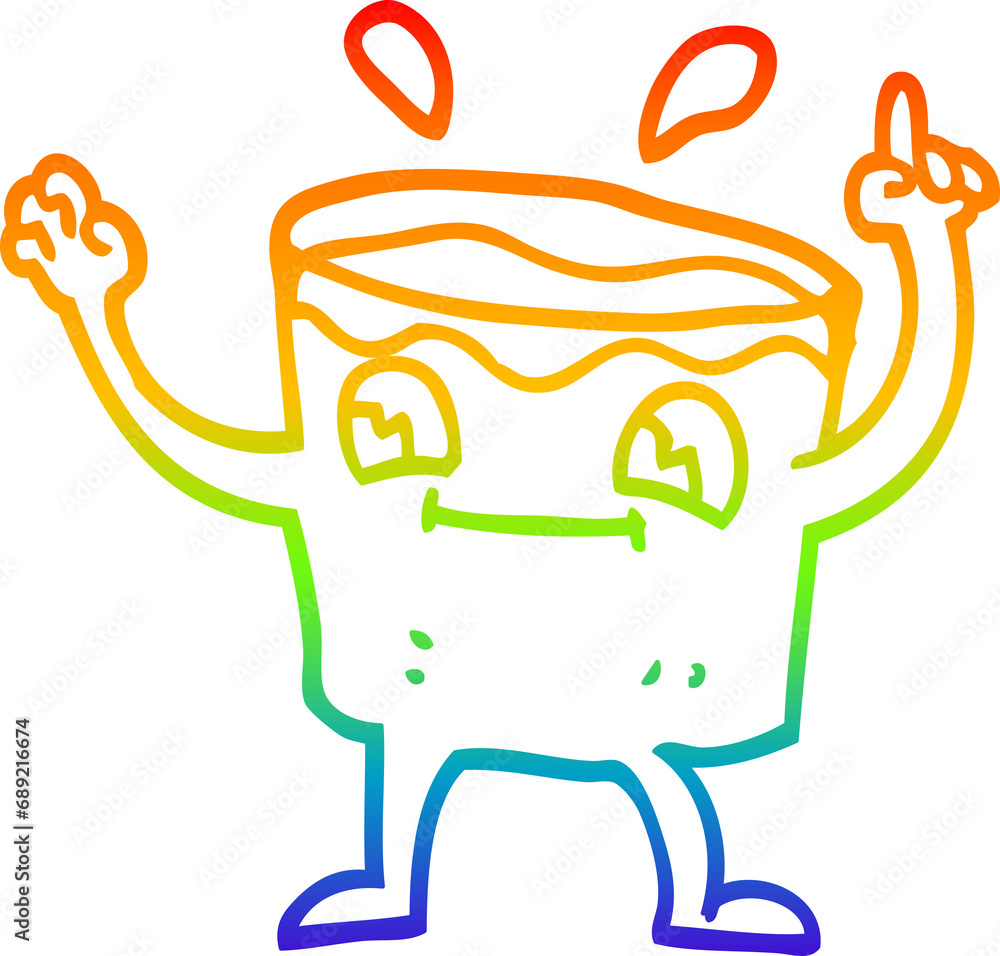 rainbow gradient line drawing of a cartoon glass tumbler rainbow gradient line drawing of a cartoon glass tumbler