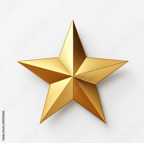 Golden star shiny on a white background