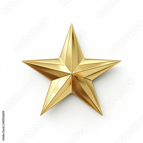 Gold star with lines on a white background