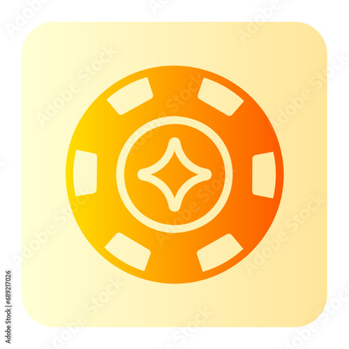 poker chip gradient icon