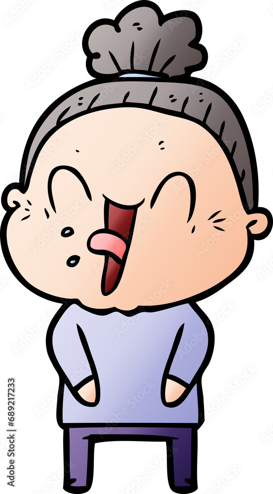 cartoon happy old woman cartoon happy old woman