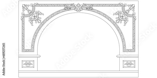 antique frame engraving vector