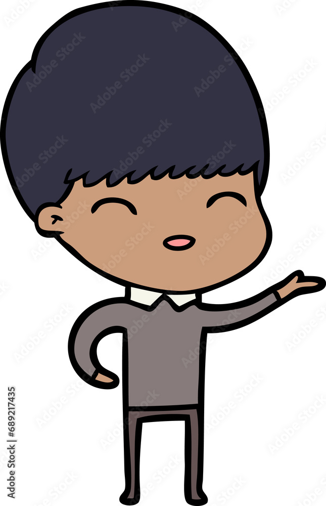 Obraz premium happy cartoon boy