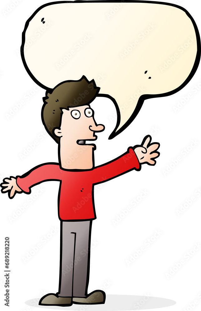 cartoon man reaching with speech bubble cartoon man reaching with speech bubble
