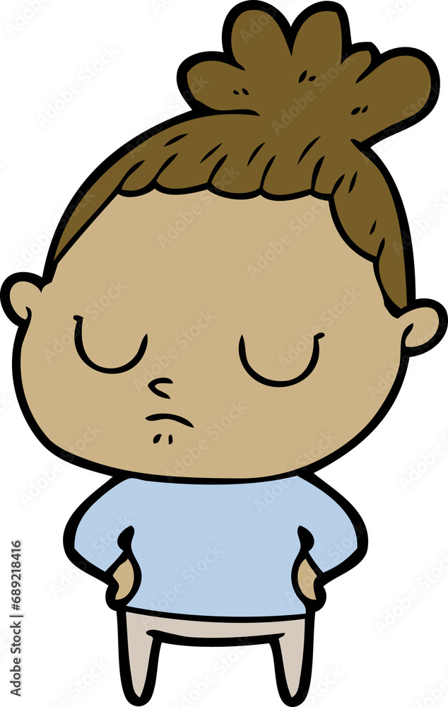 cartoon calm woman cartoon calm woman
